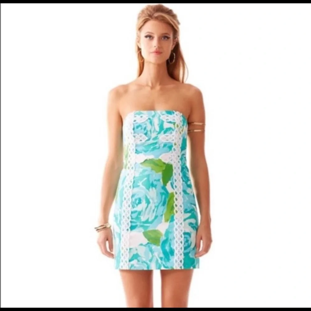 NWT Lilly Pulitzer Tanby Dress Poolside Blue Sz 0 - Picture 10 of 10